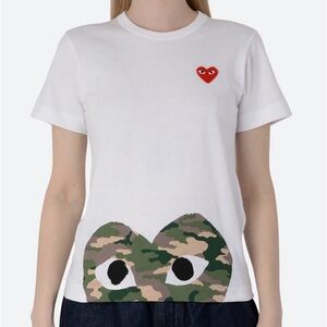 Comme  Des Garcons Play Heart Camo Shirt SMALL